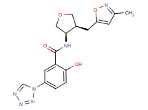 2-hydroxy-N-{(3R*,4S*)-4-[(3-methylisoxazol-5-yl)methyl]tetrahydrofuran-3-yl}-5-(1H-tetrazol-1-yl)benzamide