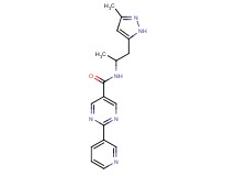 N-[1-methyl-2-(3-methyl-1H-pyrazol-5-yl)ethyl]-2-pyridin-3-ylpyrimidine-5-carboxamide