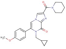 7-(cyclopropylmethyl)-6-(4-methoxyphenyl)-2-(piperidin-1-ylcarbonyl)imidazo[1,2-a]pyrazin-8(7H)-one