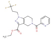 ethyl 5-(2-pyridinylcarbonyl)-1-(3,3,3-trifluoropropyl)-4,5,6,7-tetrahydro-1H-pyrazolo[4,3-c]pyridine-3-carboxylate