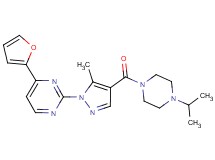 4-(2-furyl)-2-{4-[(4-isopropyl-1-piperazinyl)carbonyl]-5-methyl-1H-pyrazol-1-yl}pyrimidine