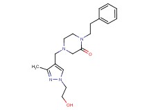 4-{[1-(2-hydroxyethyl)-3-methyl-1H-pyrazol-4-yl]methyl}-1-(2-phenylethyl)piperazin-2-one