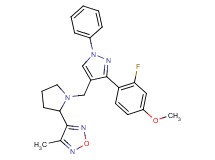 3-(1-{[3-(2-fluoro-4-methoxyphenyl)-1-phenyl-1H-pyrazol-4-yl]methyl}-2-pyrrolidinyl)-4-methyl-1,2,5-oxadiazole