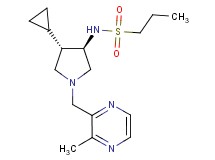 N-{rel-(3R,4S)-4-cyclopropyl-1-[(3-methyl-2-pyrazinyl)methyl]-3-pyrrolidinyl}-1-propanesulfonamide hydrochloride