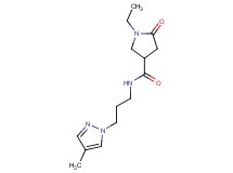 1-ethyl-N-[3-(4-methyl-1H-pyrazol-1-yl)propyl]-5-oxo-3-pyrrolidinecarboxamide