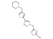 1-[(5-{1-[(5-methyl-1,2,4-oxadiazol-3-yl)methyl]-1H-1,2,3-triazol-4-yl}-3-thienyl)methyl]piperidine