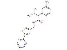 2-(dimethylamino)-2-(3-methylphenyl)-N-{[2-(2-pyrimidinyl)-1,3-thiazol-4-yl]methyl}acetamide