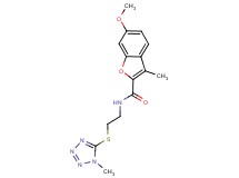 6-methoxy-3-methyl-N-{2-[(1-methyl-1H-tetrazol-5-yl)thio]ethyl}-1-benzofuran-2-carboxamide