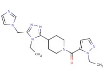 4-[4-ethyl-5-(1H-imidazol-1-ylmethyl)-4H-1,2,4-triazol-3-yl]-1-[(1-ethyl-1H-pyrazol-5-yl)carbonyl]piperidine