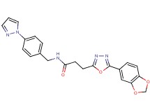3-[5-(1,3-benzodioxol-5-yl)-1,3,4-oxadiazol-2-yl]-N-[4-(1H-pyrazol-1-yl)benzyl]propanamide