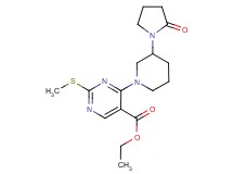 ethyl 2-(methylthio)-4-[3-(2-oxopyrrolidin-1-yl)piperidin-1-yl]pyrimidine-5-carboxylate