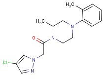1-[(4-chloro-1H-pyrazol-1-yl)acetyl]-2-methyl-4-(2-methylphenyl)piperazine