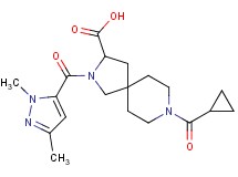 8-(cyclopropylcarbonyl)-2-[(1,3-dimethyl-1H-pyrazol-5-yl)carbonyl]-2,8-diazaspiro[4.5]decane-3-carboxylic acid