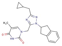1-{[3-(cyclopropylmethyl)-1-(2,3-dihydro-1H-inden-2-yl)-1H-1,2,4-triazol-5-yl]methyl}-5-methylpyrimidine-2,4(1H,3H)-dione