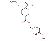 (1S*,3R*)-1-ethoxy-3-hydroxy-N-(4-methoxybenzyl)-7-azaspiro[3.5]nonane-7-carboxamide