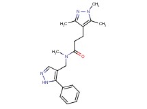 N-methyl-N-[(5-phenyl-1H-pyrazol-4-yl)methyl]-3-(1,3,5-trimethyl-1H-pyrazol-4-yl)propanamide