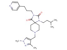 8-[(1,3-dimethyl-1H-pyrazol-4-yl)methyl]-1-(3-methylbutyl)-3-[3-(4-pyridinyl)propyl]-1,3,8-triazaspiro[4.5]decane-2,4-dione