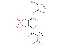 1-{[(4aS*,7aR*)-4-[(4-methyl-1H-imidazol-5-yl)methyl]-6,6-dioxidohexahydrothieno[3,4-b]pyrazin-1(2H)-yl]carbonyl}cyclopropanecarboxamide