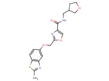 2-{[(2-methyl-1,3-benzothiazol-5-yl)oxy]methyl}-N-(tetrahydrofuran-3-ylmethyl)-1,3-oxazole-4-carboxamide