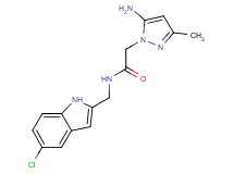 2-(5-amino-3-methyl-1H-pyrazol-1-yl)-N-[(5-chloro-1H-indol-2-yl)methyl]acetamide