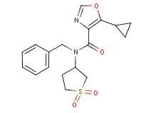 N-benzyl-5-cyclopropyl-N-(1,1-dioxidotetrahydro-3-thienyl)-1,3-oxazole-4-carboxamide