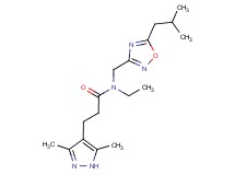 3-(3,5-dimethyl-1H-pyrazol-4-yl)-N-ethyl-N-[(5-isobutyl-1,2,4-oxadiazol-3-yl)methyl]propanamide