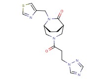 (1S*,5R*)-6-(1,3-thiazol-4-ylmethyl)-3-[3-(1H-1,2,4-triazol-1-yl)propanoyl]-3,6-diazabicyclo[3.2.2]nonan-7-one