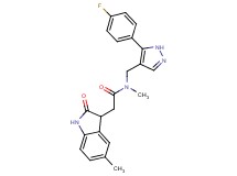 N-{[5-(4-fluorophenyl)-1H-pyrazol-4-yl]methyl}-N-methyl-2-(5-methyl-2-oxo-2,3-dihydro-1H-indol-3-yl)acetamide
