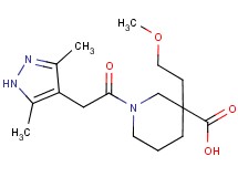 1-[(3,5-dimethyl-1H-pyrazol-4-yl)acetyl]-3-(2-methoxyethyl)-3-piperidinecarboxylic acid