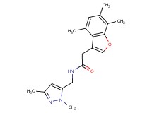N-[(1,3-dimethyl-1H-pyrazol-5-yl)methyl]-2-(4,6,7-trimethyl-1-benzofuran-3-yl)acetamide