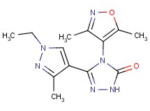 4-(3,5-dimethylisoxazol-4-yl)-5-(1-ethyl-3-methyl-1H-pyrazol-4-yl)-2,4-dihydro-3H-1,2,4-triazol-3-one