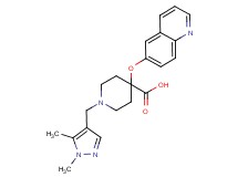 1-[(1,5-dimethyl-1H-pyrazol-4-yl)methyl]-4-(quinolin-6-yloxy)piperidine-4-carboxylic acid