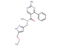 2-amino-N-{[5-(methoxymethyl)-1H-pyrazol-3-yl]methyl}-N-methyl-4-phenylpyrimidine-5-carboxamide