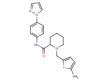 1-[(5-methyl-2-thienyl)methyl]-N-[4-(1H-pyrazol-1-yl)phenyl]-2-piperidinecarboxamide