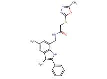 N-[(3,5-dimethyl-2-phenyl-1H-indol-7-yl)methyl]-2-[(5-methyl-1,3,4-oxadiazol-2-yl)thio]acetamide