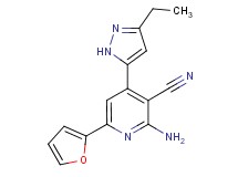2-amino-4-(3-ethyl-1H-pyrazol-5-yl)-6-(2-furyl)nicotinonitrile