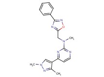 4-(1,3-dimethyl-1H-pyrazol-4-yl)-N-methyl-N-[(3-phenyl-1,2,4-oxadiazol-5-yl)methyl]pyrimidin-2-amine