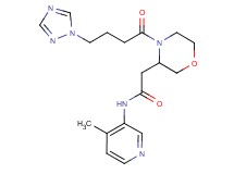 N-(4-methyl-3-pyridinyl)-2-{4-[4-(1H-1,2,4-triazol-1-yl)butanoyl]-3-morpholinyl}acetamide