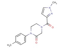 1-(4-methylphenyl)-4-[(1-methyl-1H-pyrazol-3-yl)carbonyl]-2-piperazinone