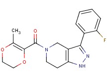 3-(2-fluorophenyl)-5-[(3-methyl-5,6-dihydro-1,4-dioxin-2-yl)carbonyl]-4,5,6,7-tetrahydro-1H-pyrazolo[4,3-c]pyridine