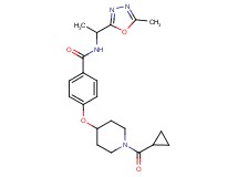 4-{[1-(cyclopropylcarbonyl)piperidin-4-yl]oxy}-N-[1-(5-methyl-1,3,4-oxadiazol-2-yl)ethyl]benzamide