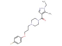1-[(1-ethyl-5-methyl-1H-pyrazol-4-yl)carbonyl]-4-[3-(4-fluorophenoxy)propyl]piperazine
