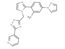 3-[5-({2-[2-methyl-4-(1H-pyrazol-1-yl)phenyl]-1H-imidazol-1-yl}methyl)-1,2,4-oxadiazol-3-yl]pyridine