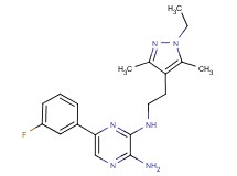 N~3~-[2-(1-ethyl-3,5-dimethyl-1H-pyrazol-4-yl)ethyl]-5-(3-fluorophenyl)-2,3-pyrazinediamine trifluoroacetate