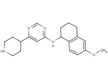 N-(6-methoxy-1,2,3,4-tetrahydro-1-naphthalenyl)-6-(4-piperidinyl)-4-pyrimidinamine bis(trifluoroacetate)