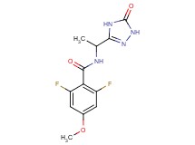 2,6-difluoro-4-methoxy-N-[1-(5-oxo-4,5-dihydro-1H-1,2,4-triazol-3-yl)ethyl]benzamide