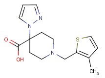 1-[(3-methyl-2-thienyl)methyl]-4-(1H-pyrazol-1-yl)piperidine-4-carboxylic acid