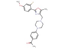 1-[4-(4-{[2-(2-fluoro-4-methoxyphenyl)-5-methyl-1,3-oxazol-4-yl]methyl}-1-piperazinyl)phenyl]ethanone