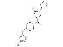 1-cyclopentyl-4-({4-[(3-methyl-1,2,4-oxadiazol-5-yl)methyl]-1-piperidinyl}carbonyl)-2-pyrrolidinone