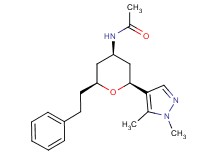 N-[(2S*,4R*,6S*)-2-(1,5-dimethyl-1H-pyrazol-4-yl)-6-(2-phenylethyl)tetrahydro-2H-pyran-4-yl]acetamide